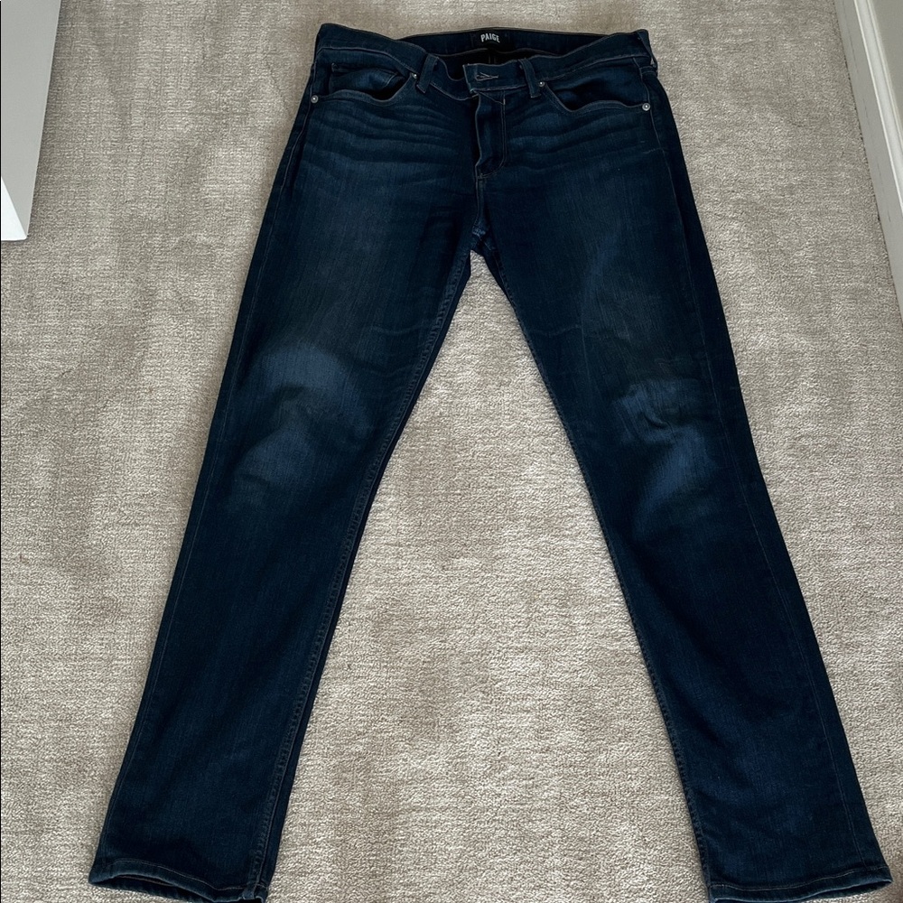 PAIGE Men's Deep Indigo Straight Jeans